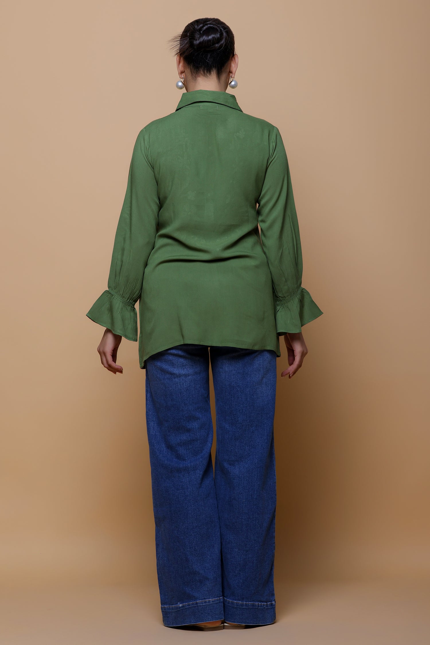 Cotton Chikankari Shirt - Green