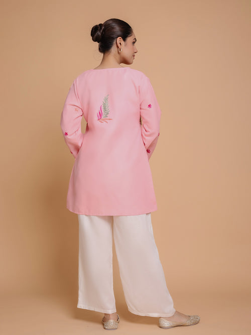 Falak Kashmiri Shirt Style - Pink