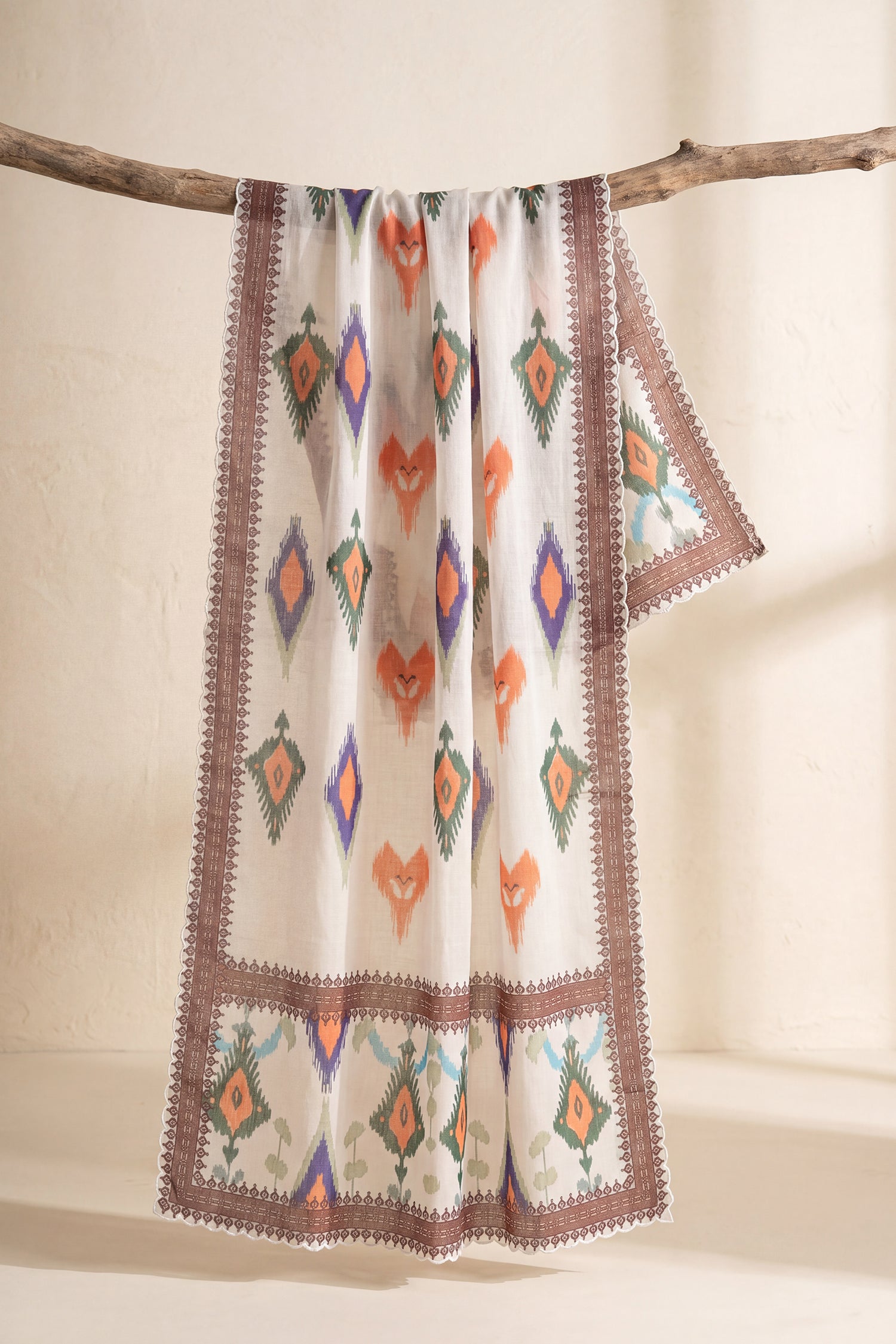 Printed Organza Dupatta in Grey