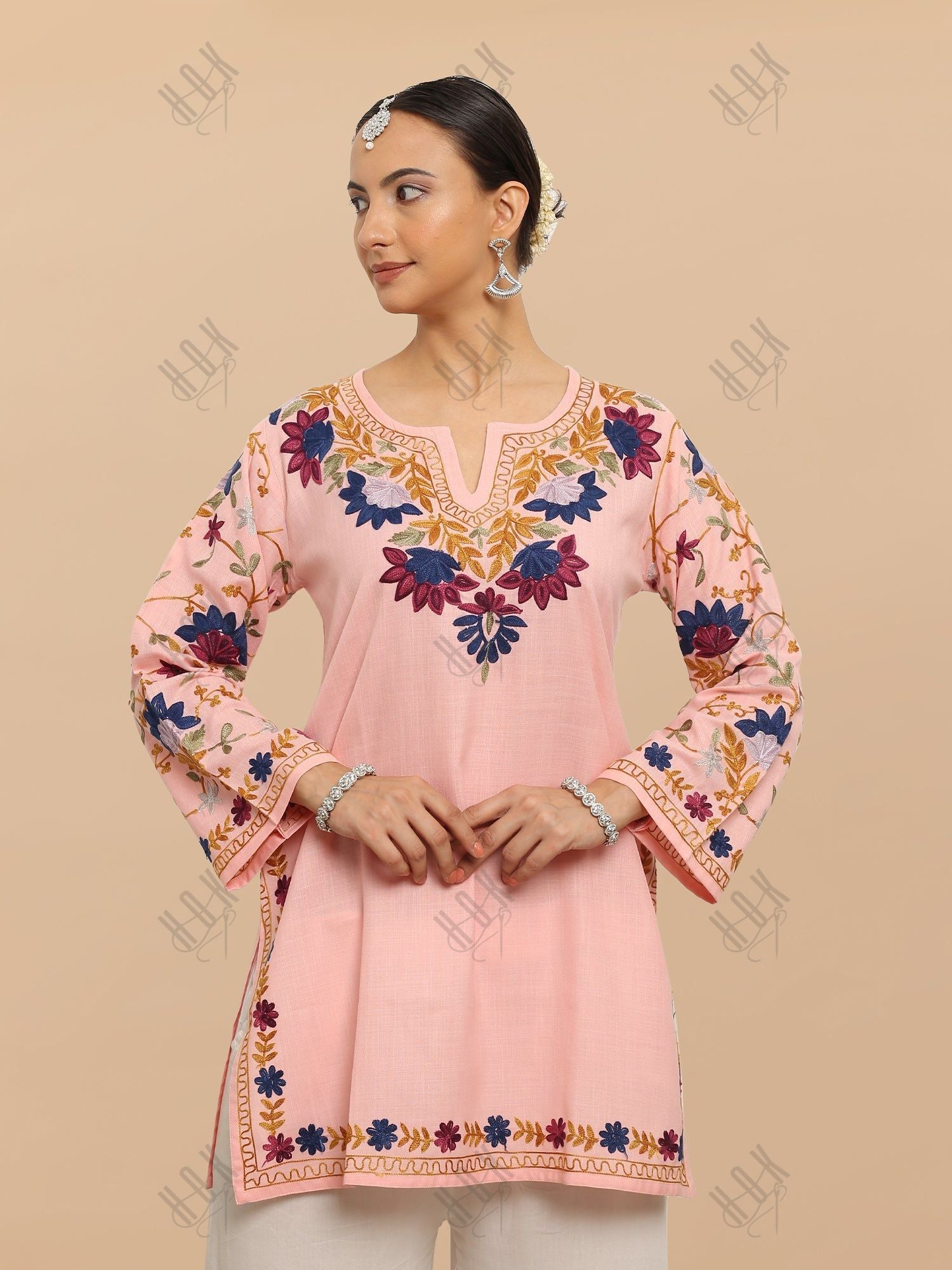 Falak Kashmiri Short Kurta - Pink