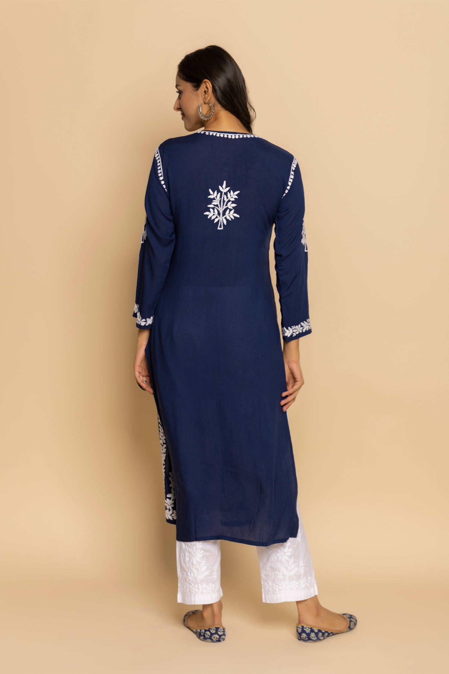 Fizaa chikankari Kurta in Modal cotton  Blue