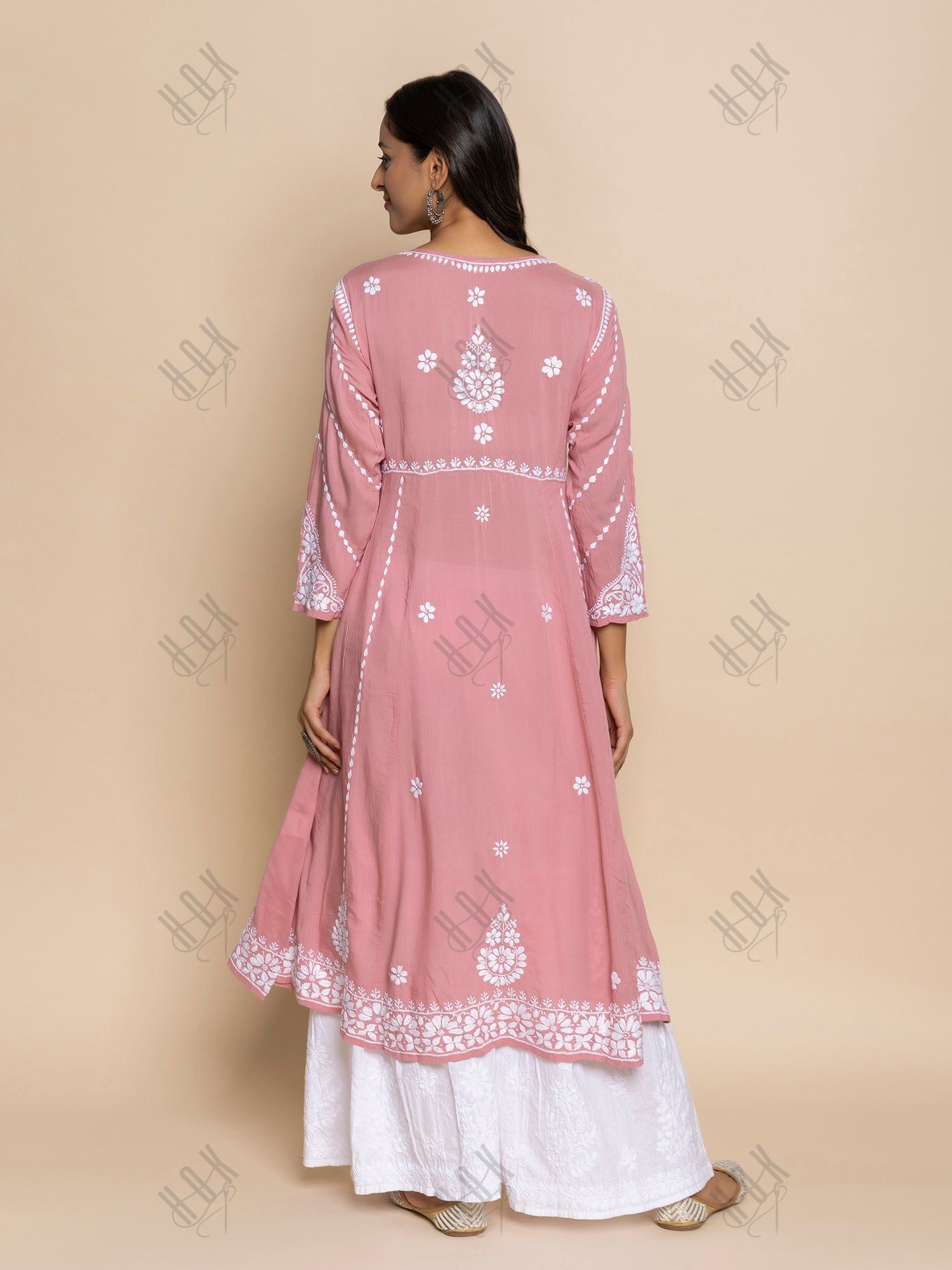 Fizaa Pink Modal Chikankari Kurta