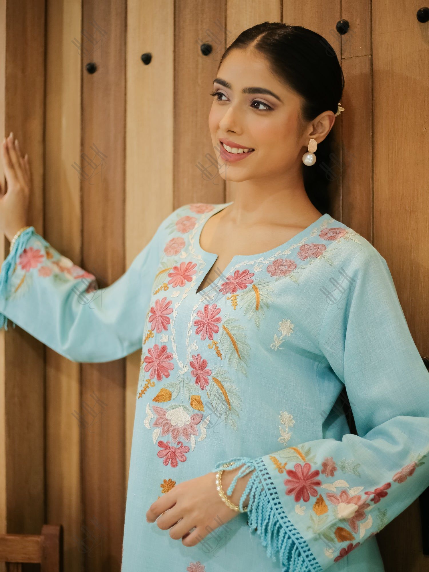 Falak Kashmiri Long Kurta - Blue