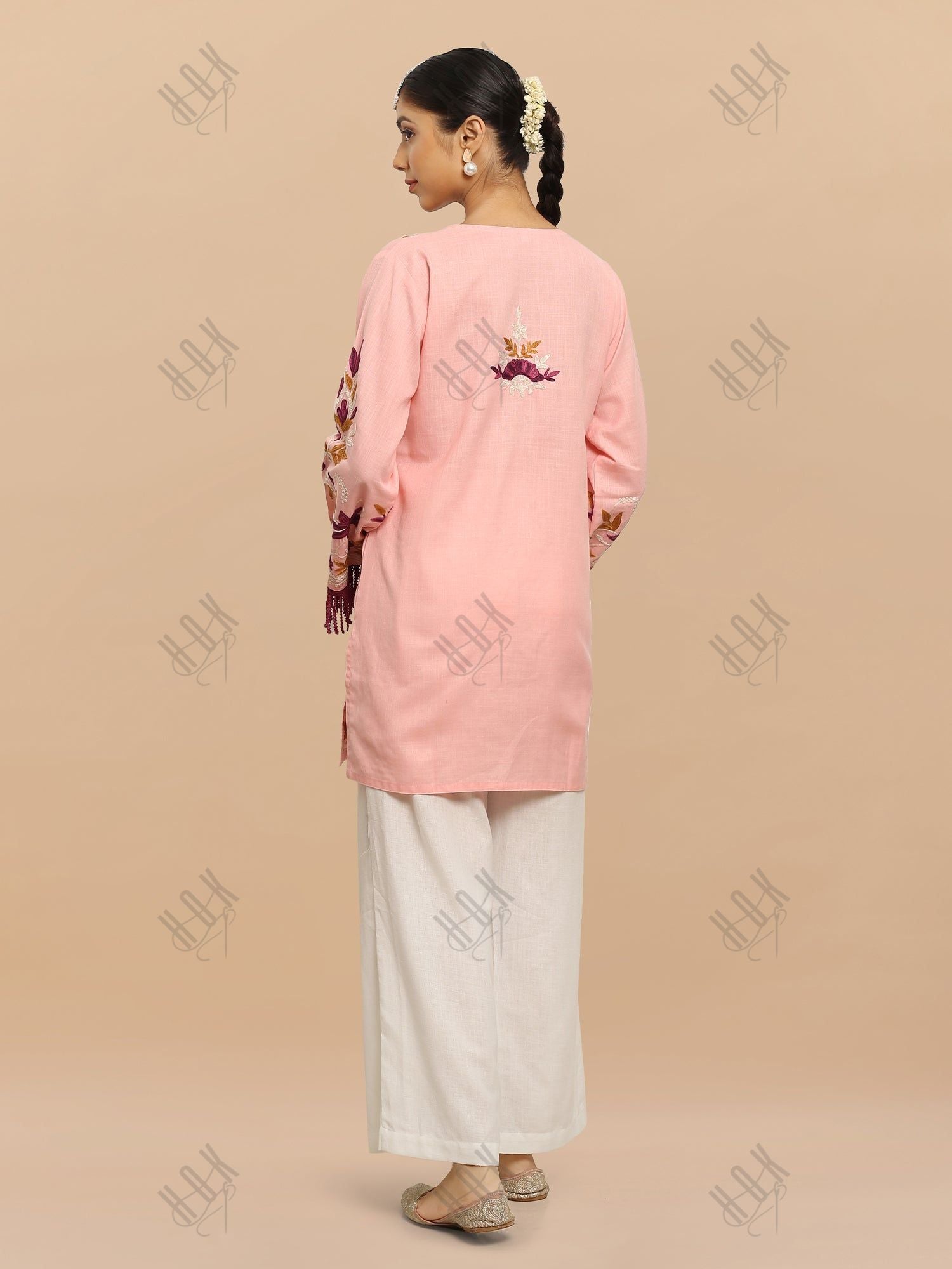 Falak Kashmiri Short Kurta - Pink