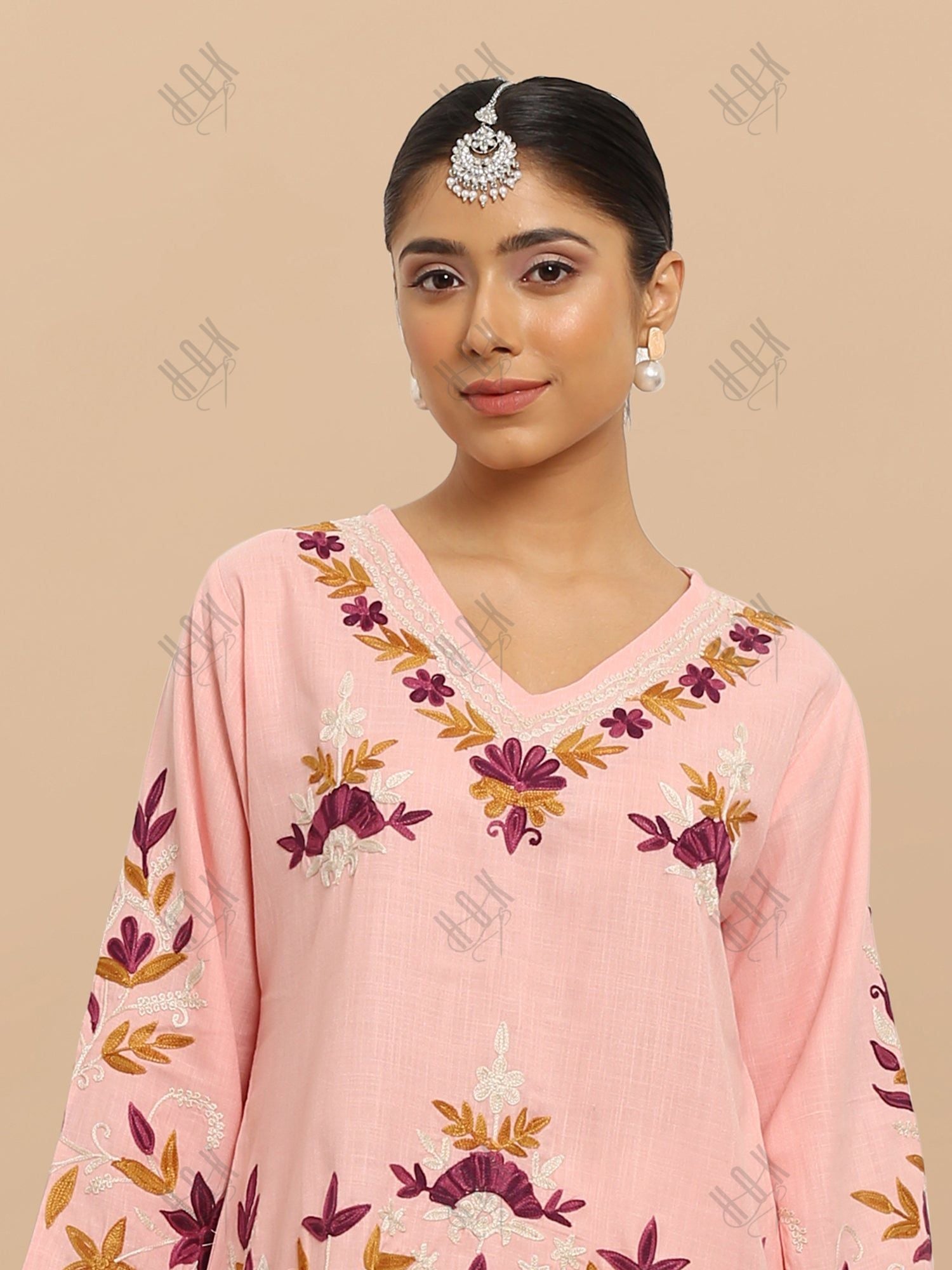 Falak Kashmiri Short Kurta - Pink