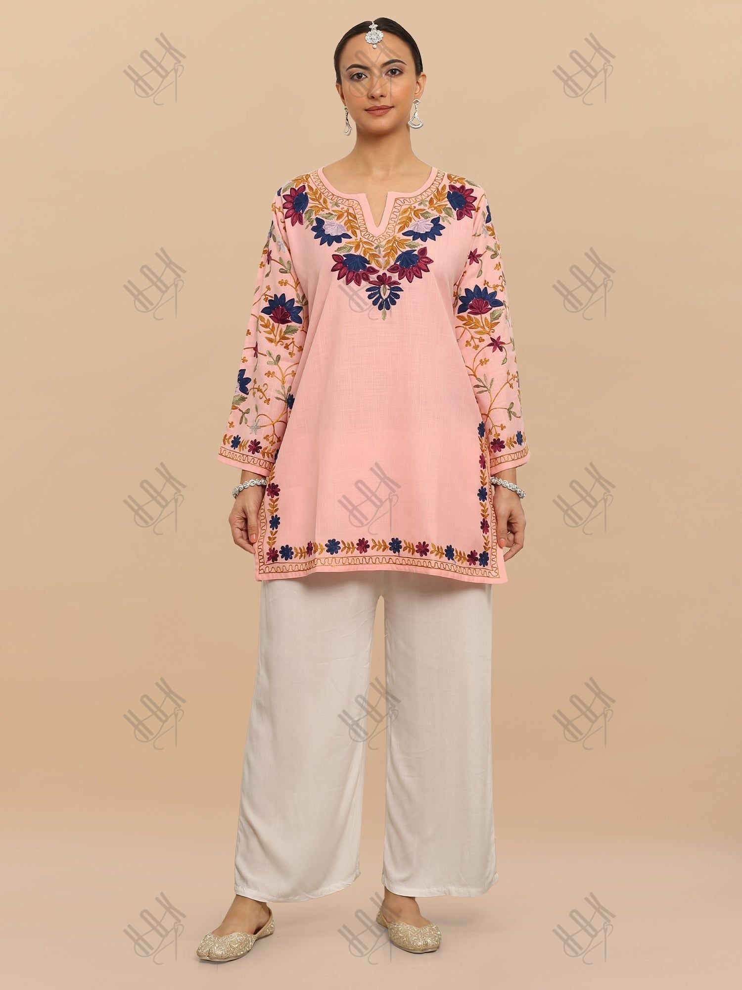 Falak Kashmiri Short Kurta - Pink