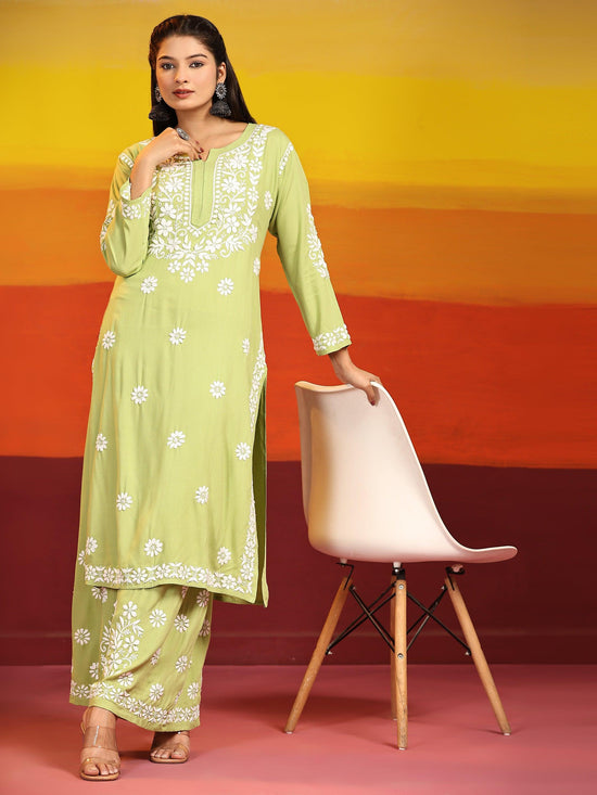Pista Green Color Rayon Plus Size Casual Wear Salwar Suit - 2502139757 |  Heenastyle