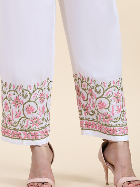 White Straight Scallops Designer Pant Trouser - Etsy Hong Kong