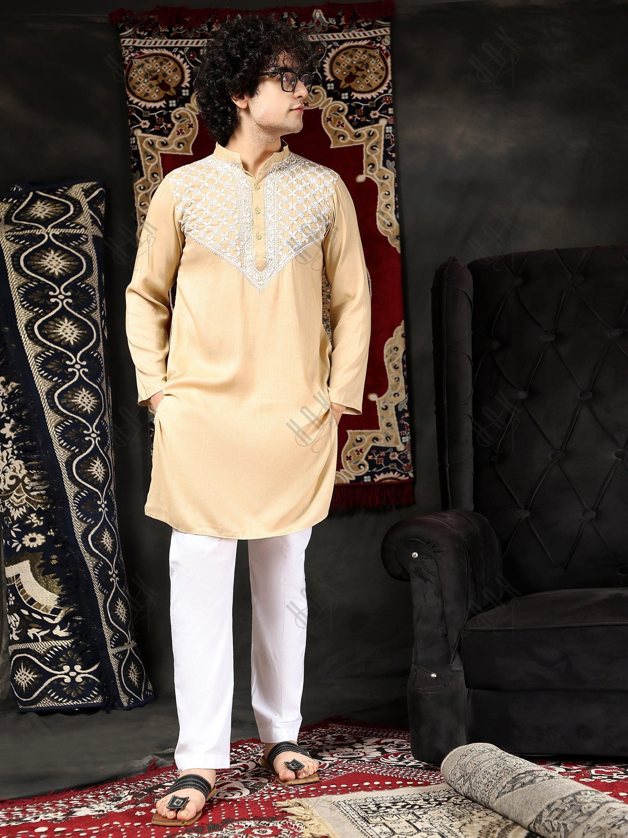 HOK White Pants For Men - House Of Kari (Chikankari Clothing)