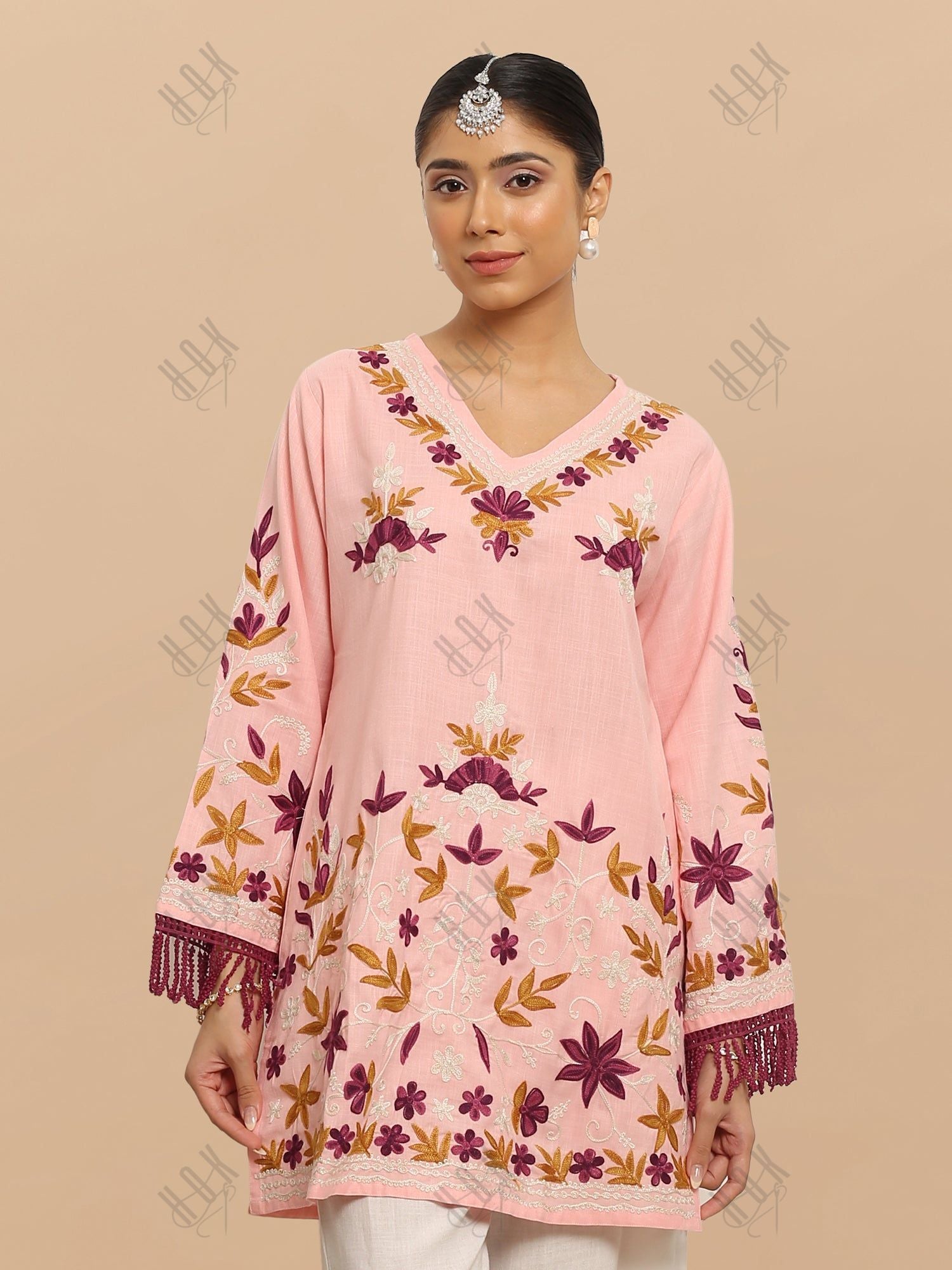 Falak Kashmiri Short Kurta - Pink