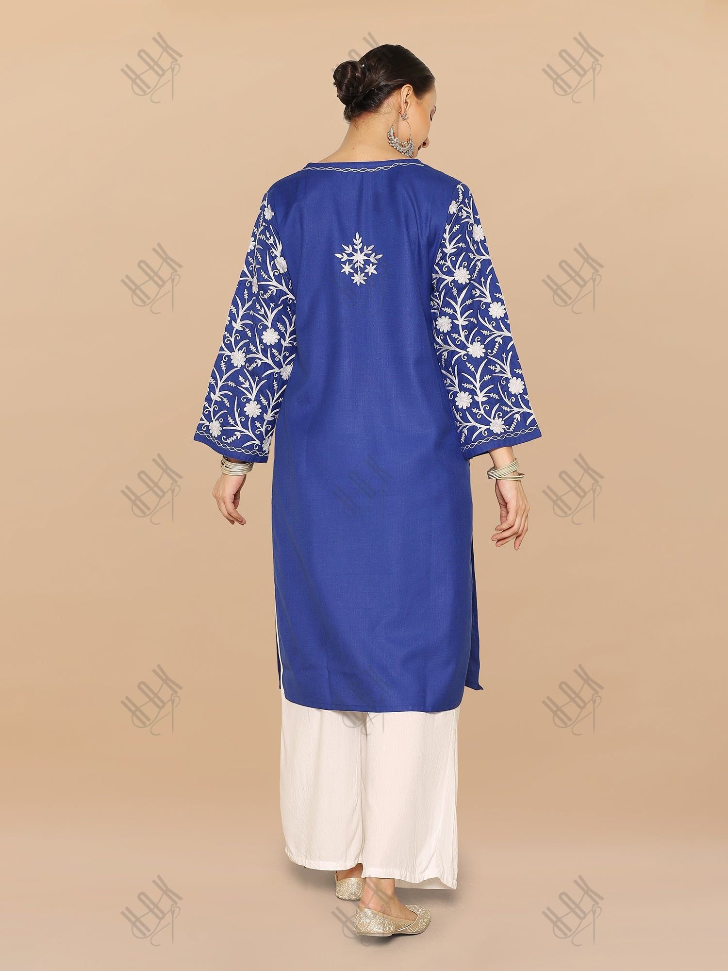 Falak Kashmiri Long Kurta - Blue