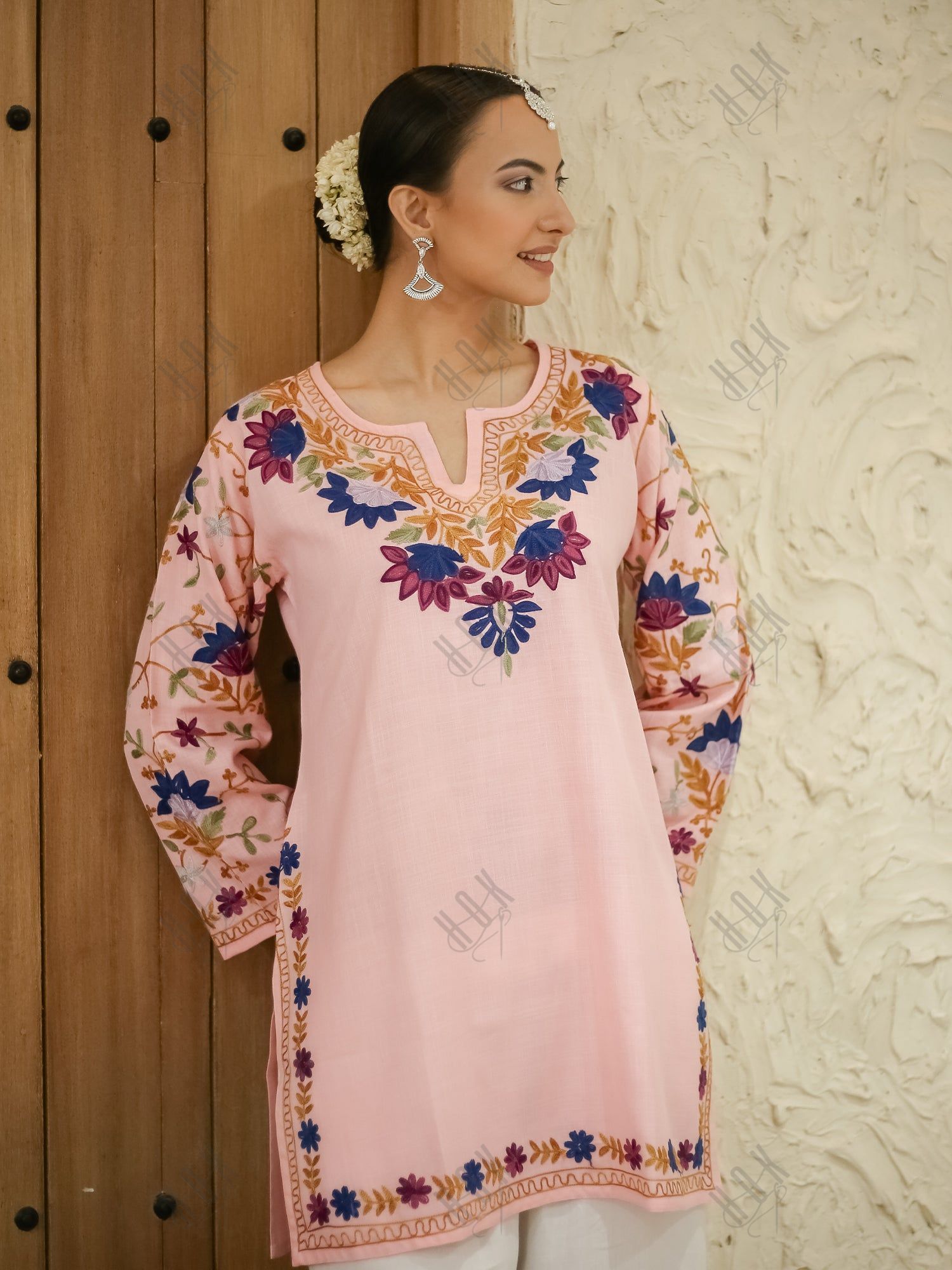 Falak Kashmiri Short Kurta - Pink