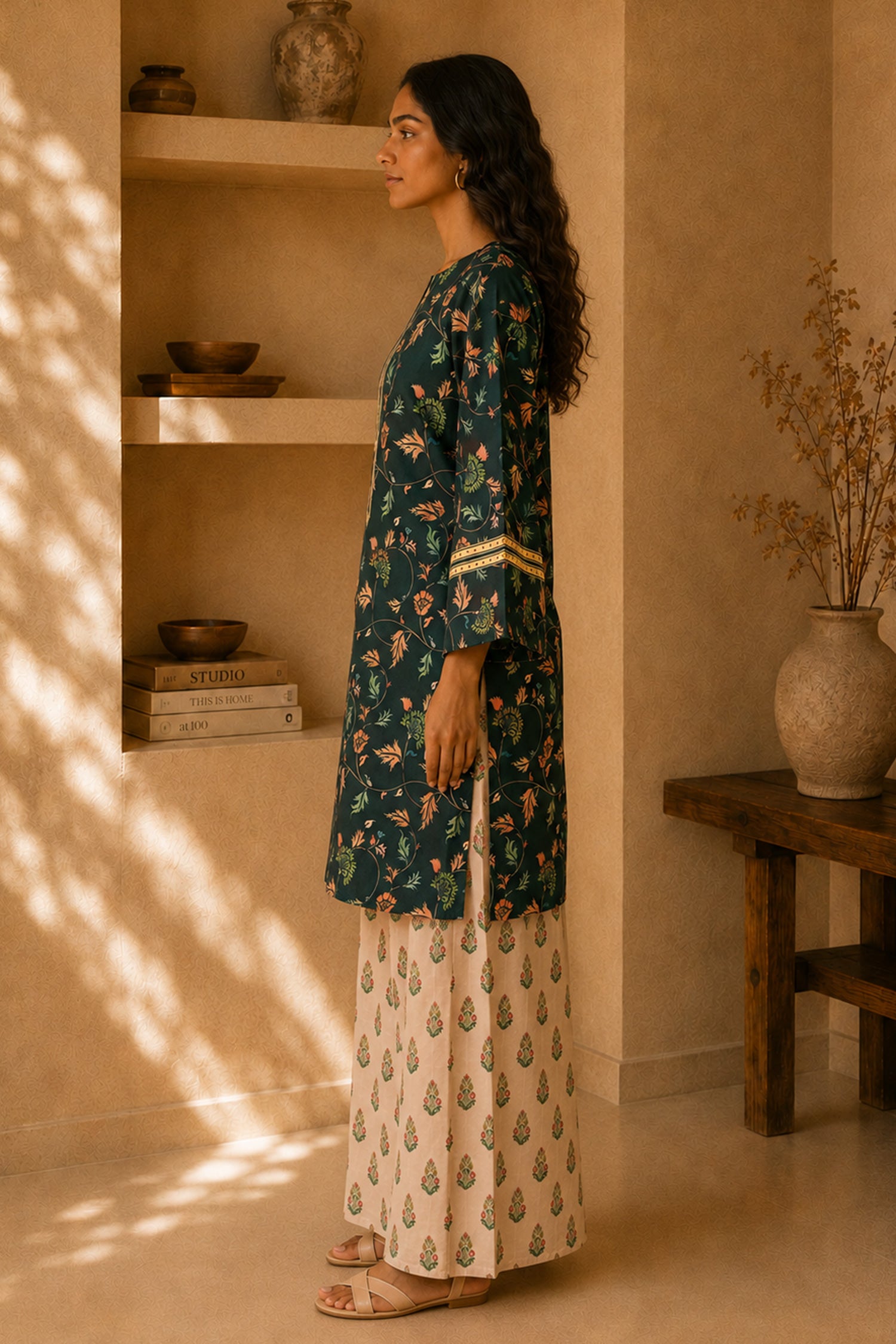 Green Printed  Lawn Cotton Co-ord Set