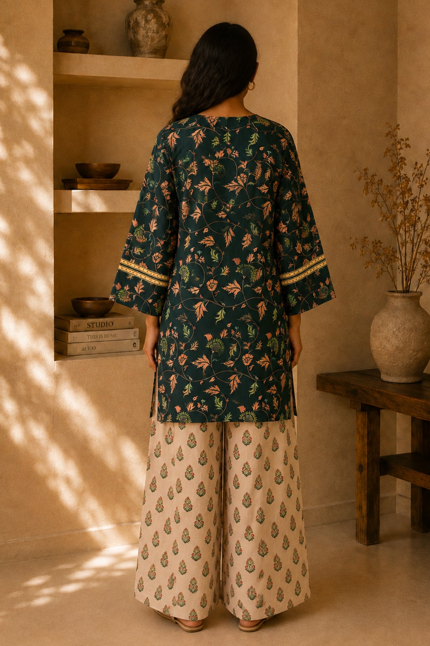 Green Printed  Lawn Cotton Co-ord Set
