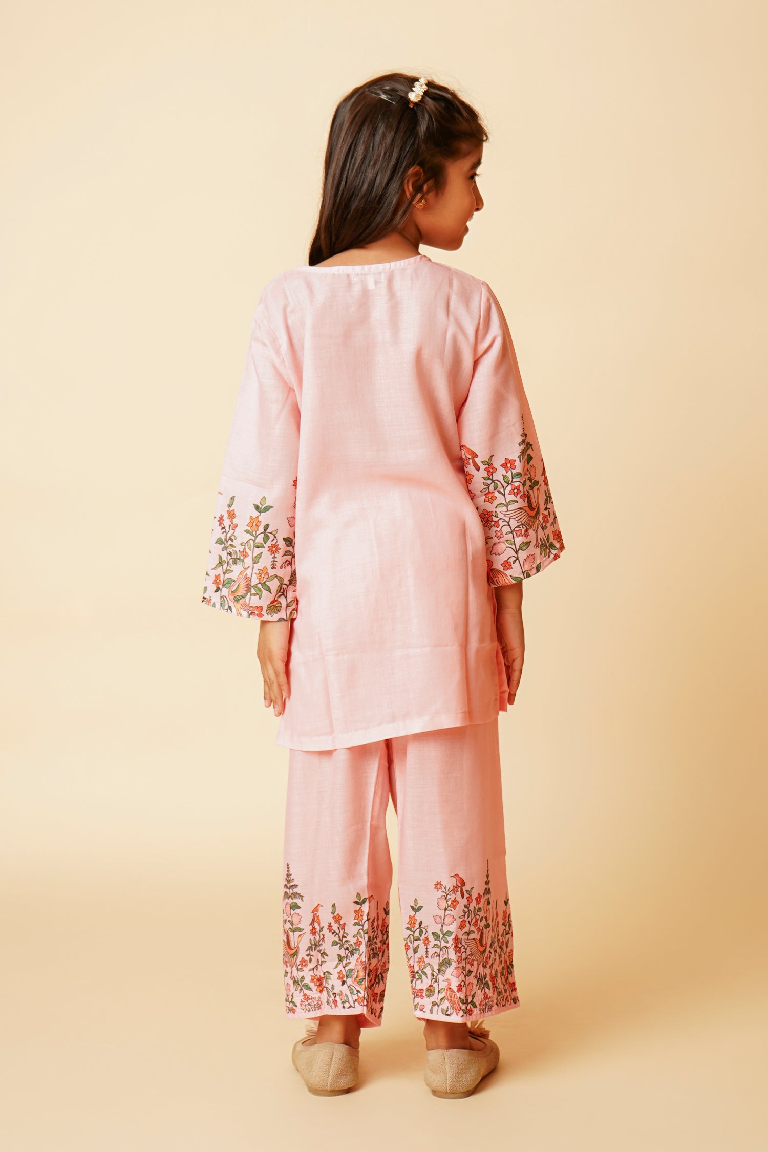 Printed Lawn Cotton Co-ord Set for Kids – Pink