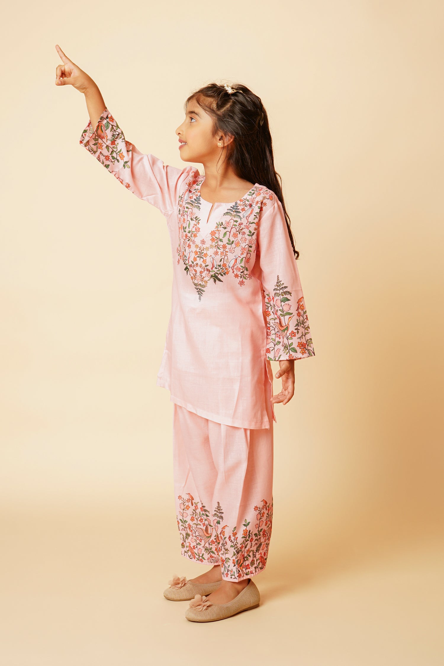 Printed Lawn Cotton Co-ord Set for Kids – Pink