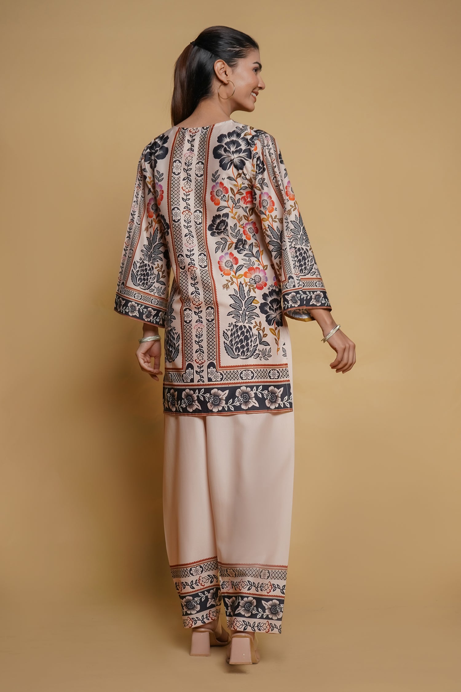 Printkari Muslin Co-ord set in Beige