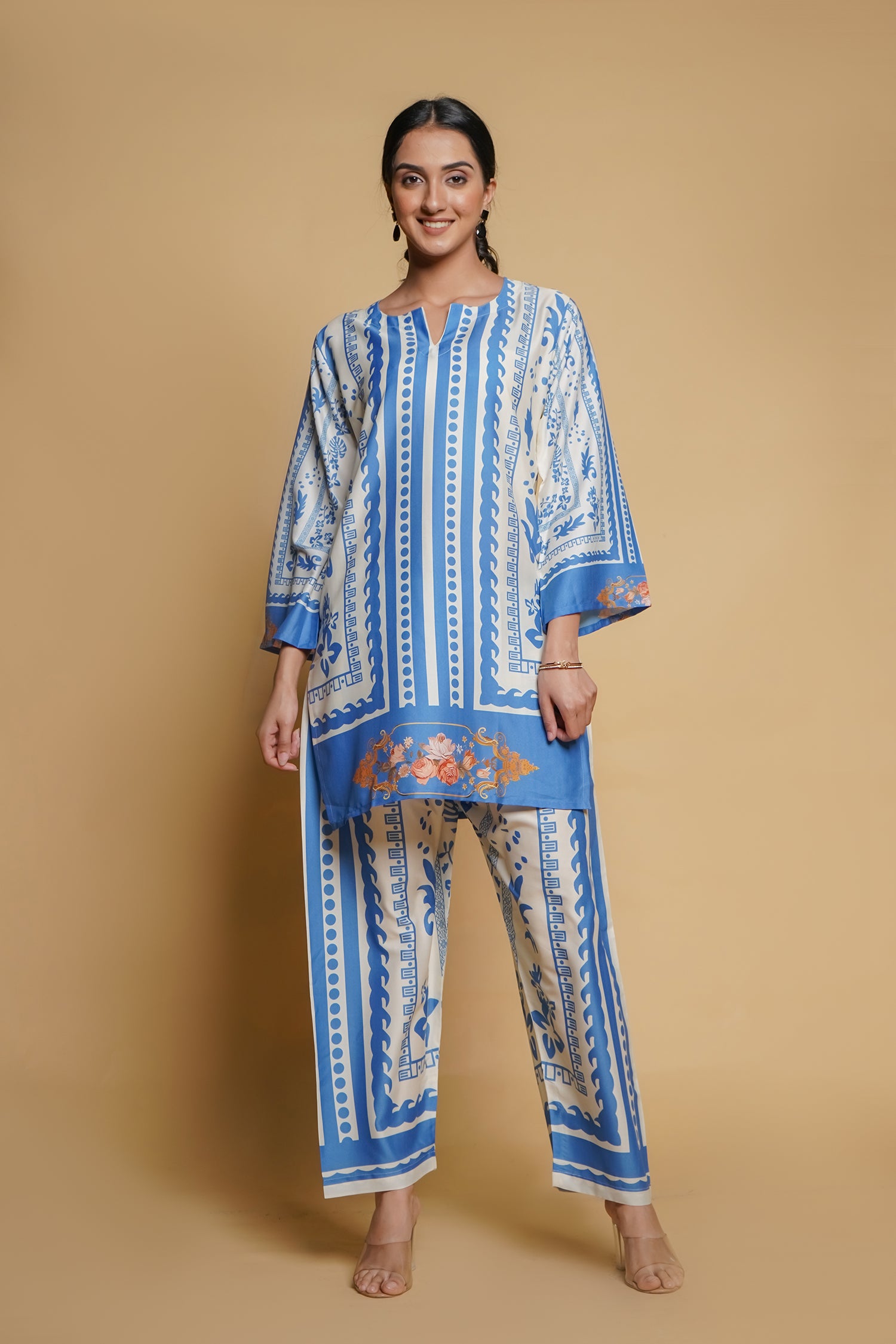 Printkari Muslin Co-ord set in Blue