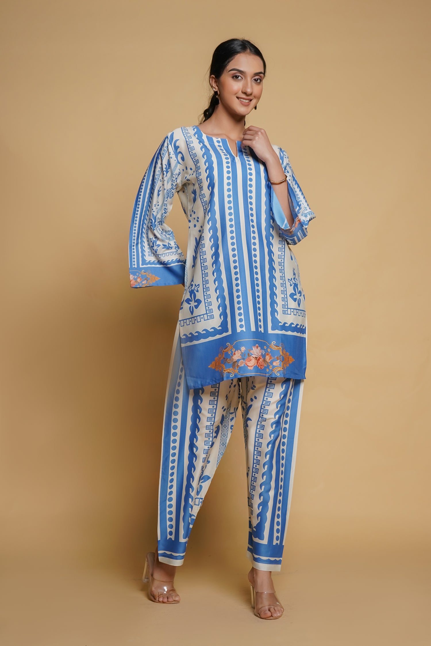 Printkari Muslin Co-ord set in Blue