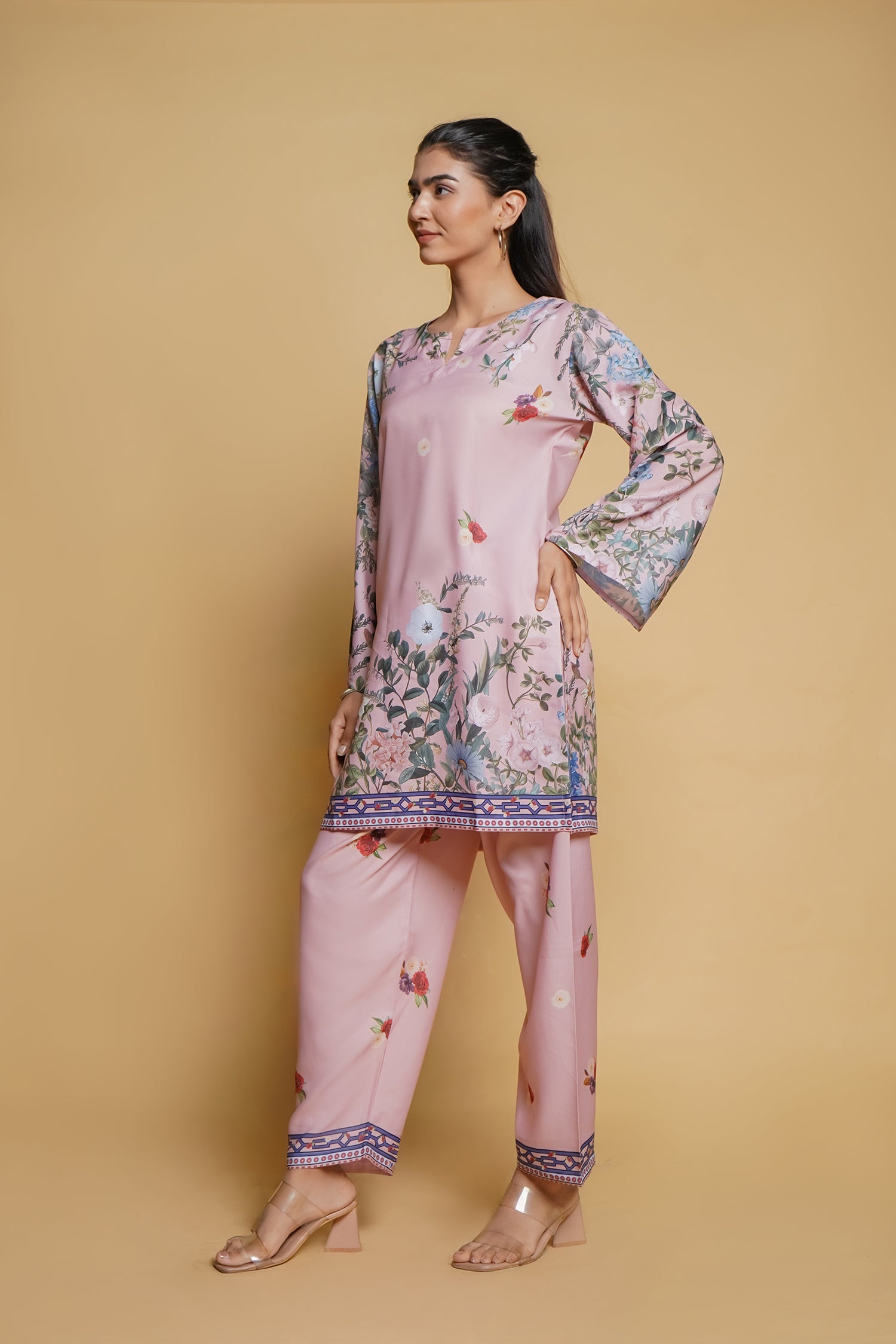 Printkari Muslin Co-ord set in Pink