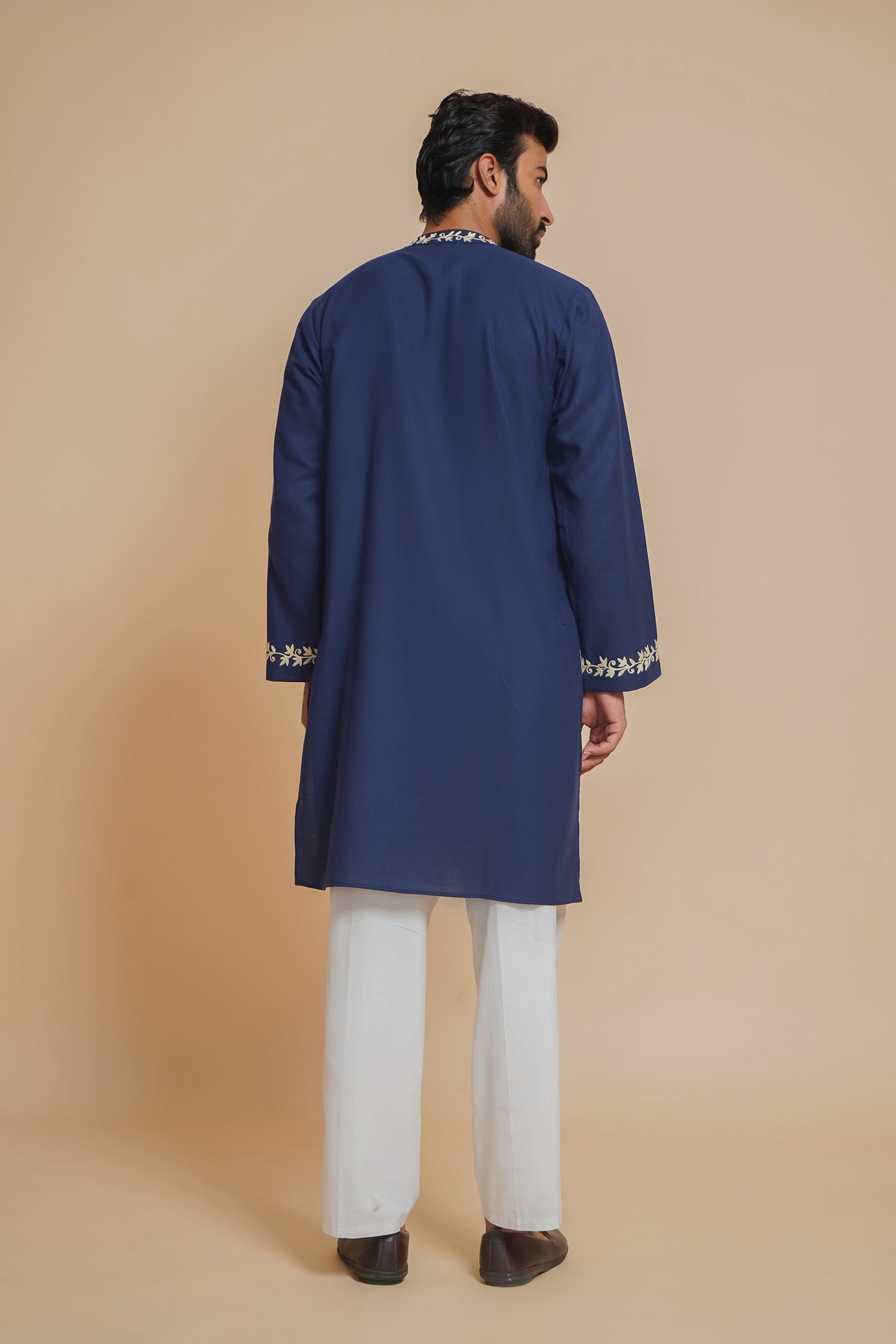 Cotton Arri Work Kurta for Men – Blue