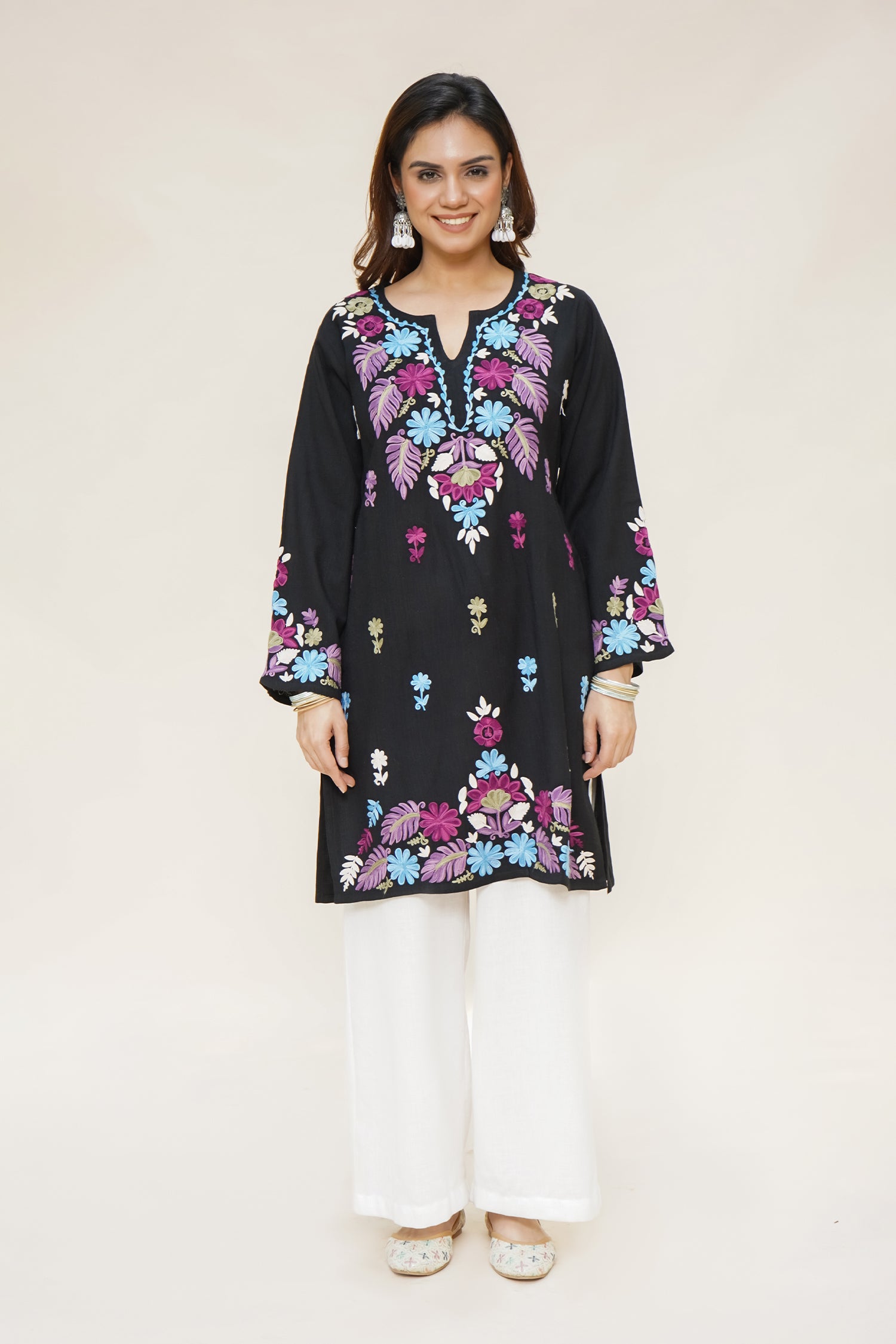 Woollen Kashmiri Black Kurta