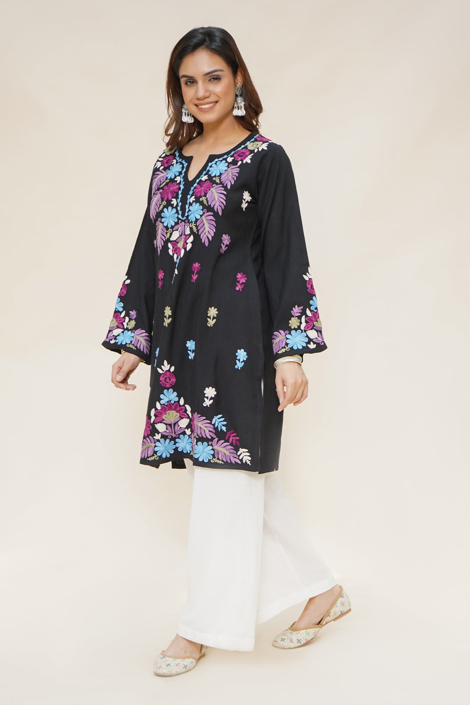 Woollen Kashmiri Black Kurta