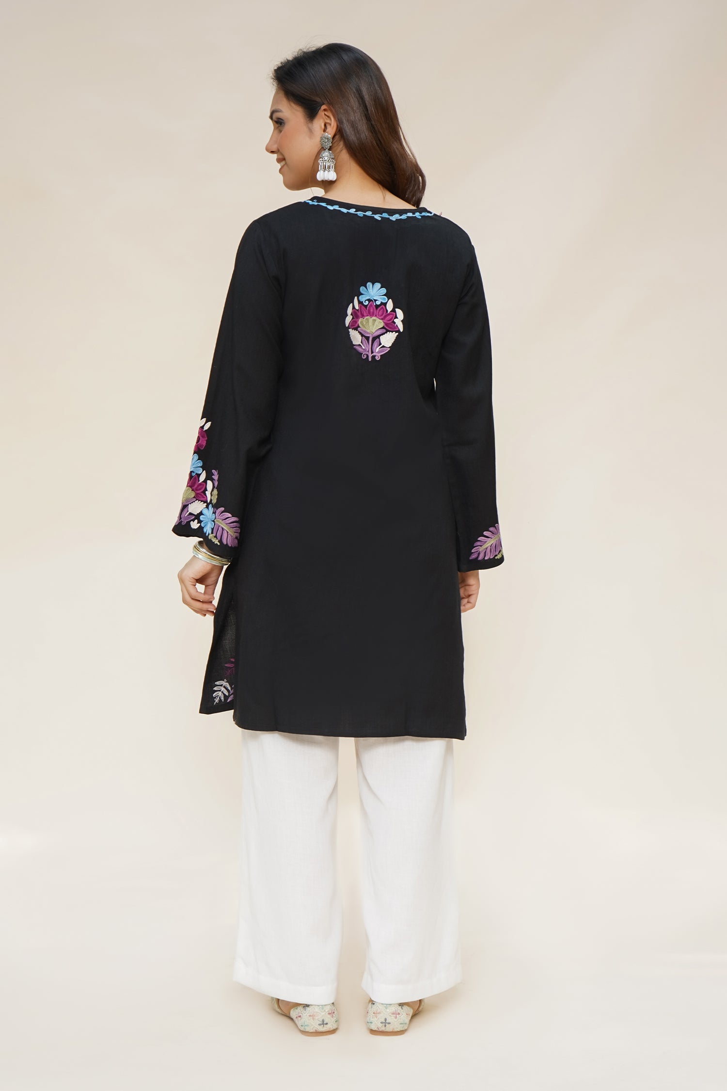 Woollen Kashmiri Black Kurta