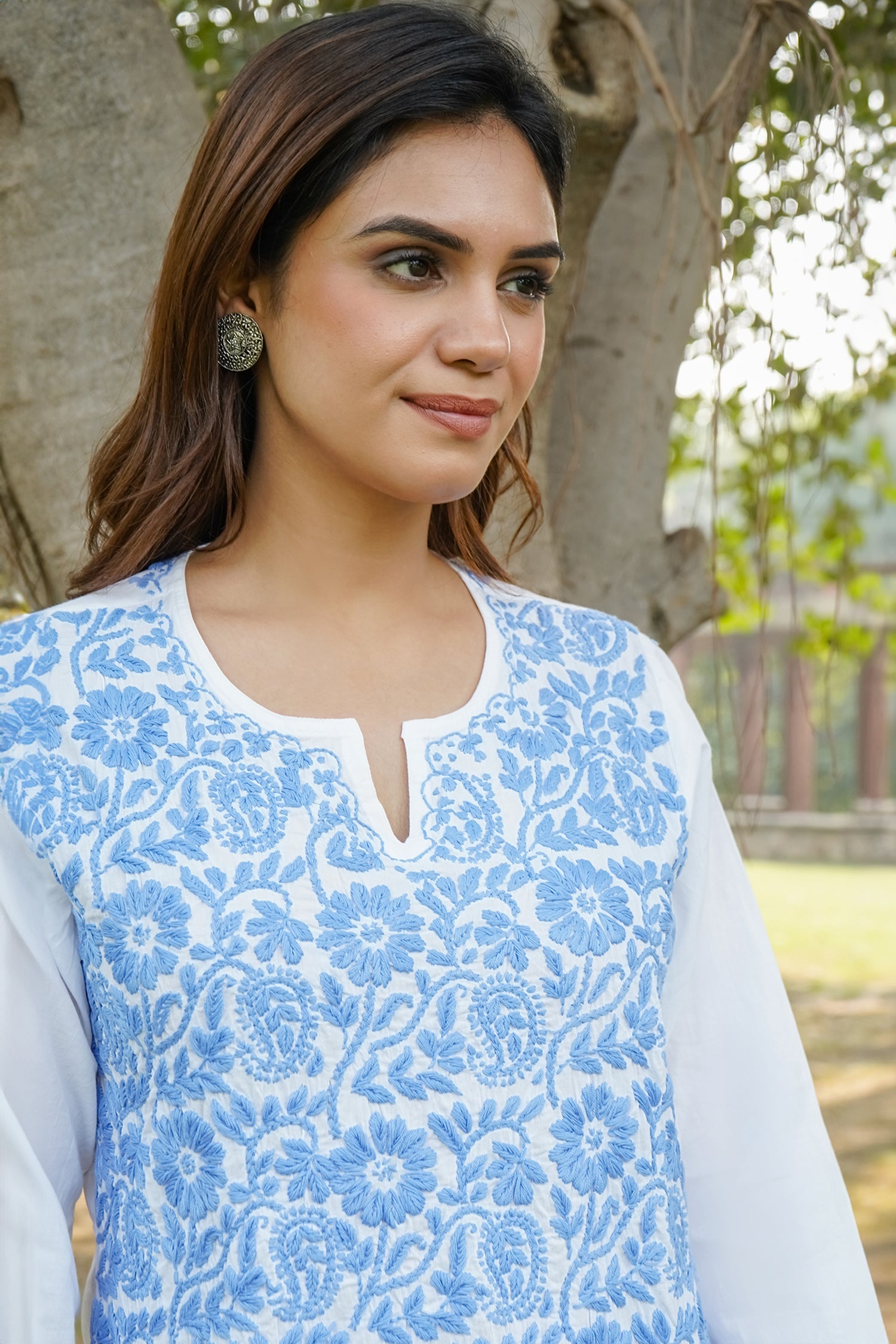 Saba Chikankari Short Kurta in White