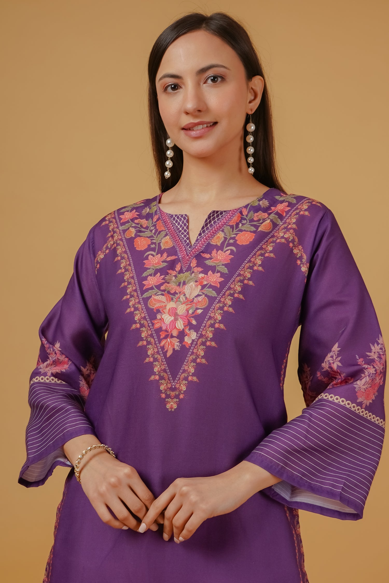 Purple Floral Printed  Lawn Cotton Co-ord Set