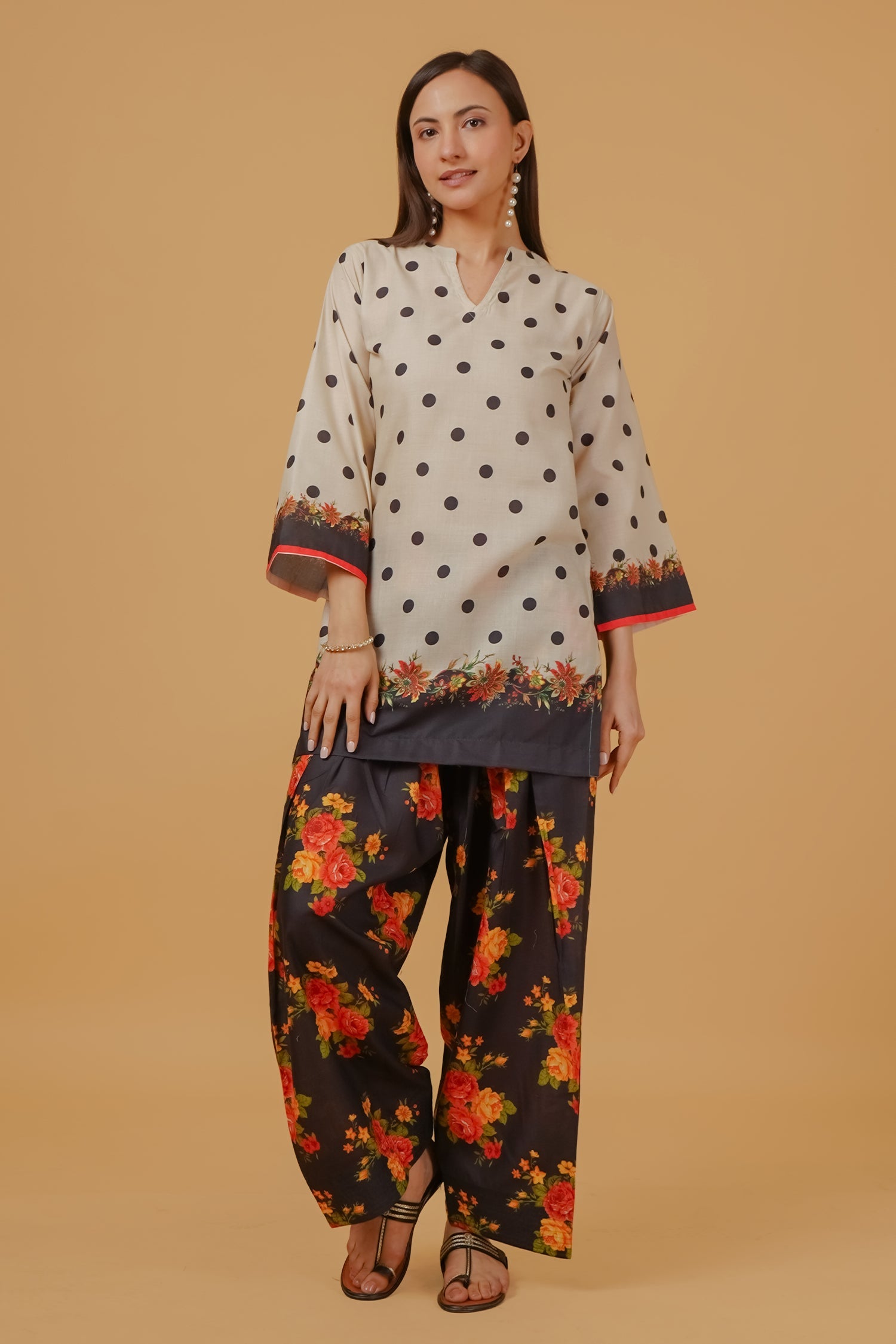 Printed Organza Dupatta - Ivory