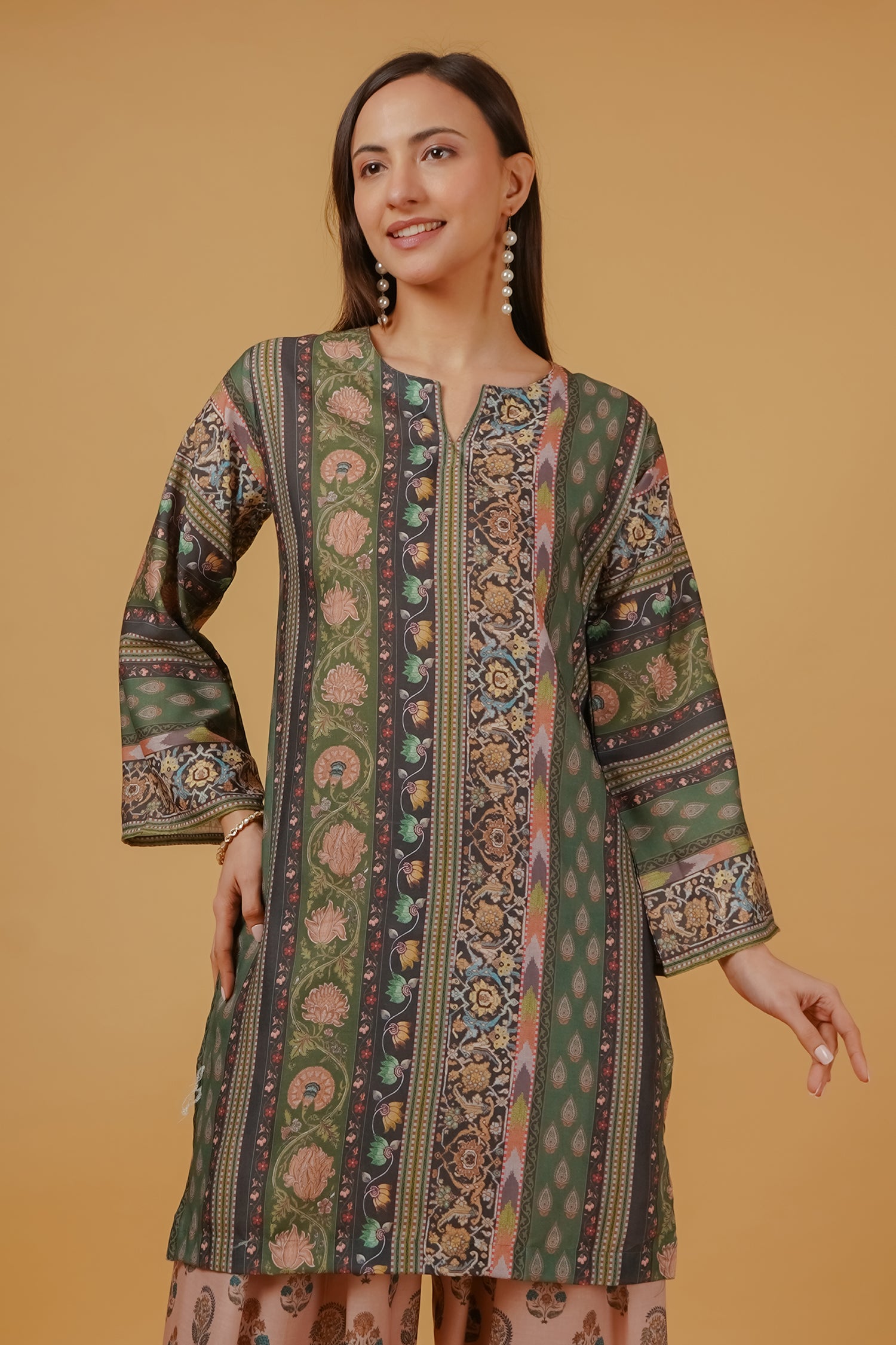 Forest Green Printed  Lawn Cotton Co-ord Set