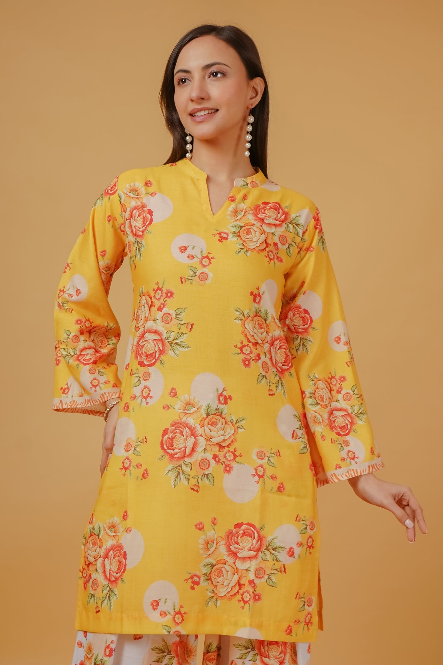 Printed Organza Dupatta - Yellow