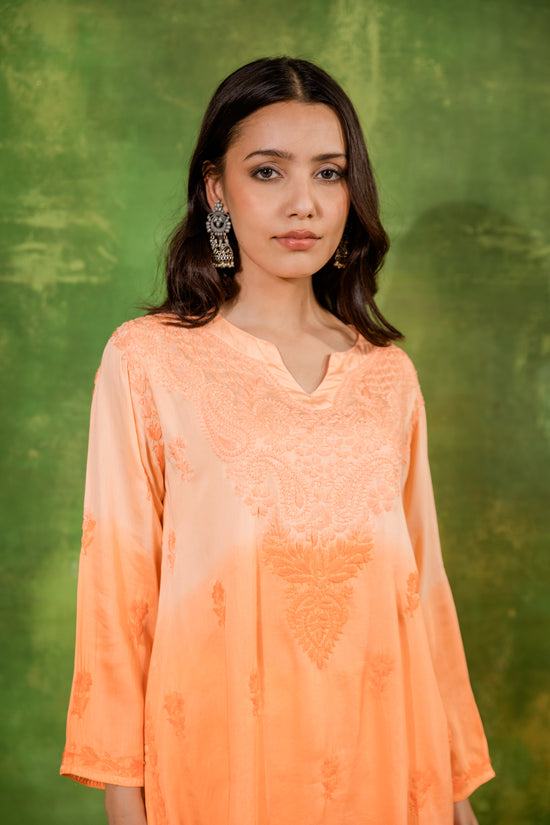 Orange Cotton Short Frock Style Kurta – Shalwi's Soul of a Woman