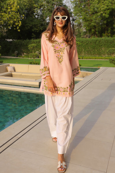 3) Pink Short Kurti