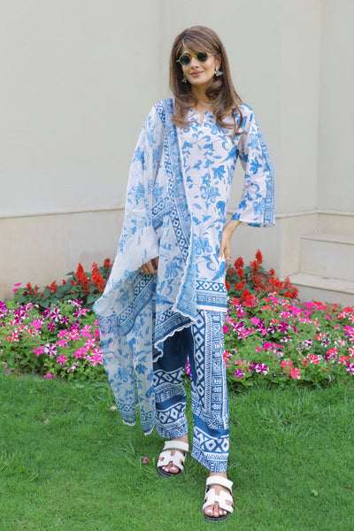 2) Chikankari Cotton Co-ord Set