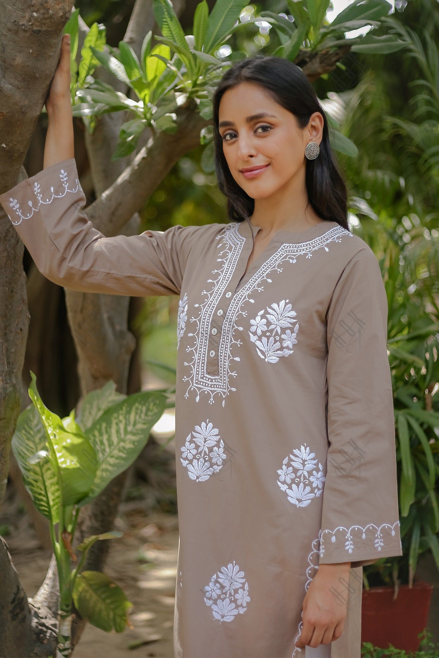 Saba Chikankari Kurta In Cotton - Beige