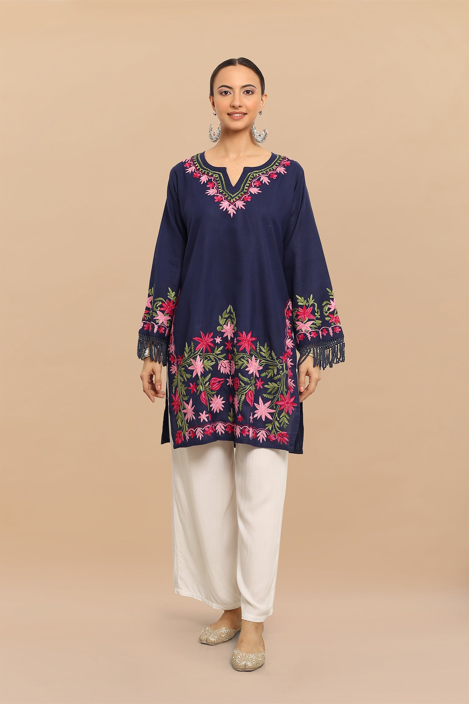 Falak Kashmiri Long Kurta - Blue