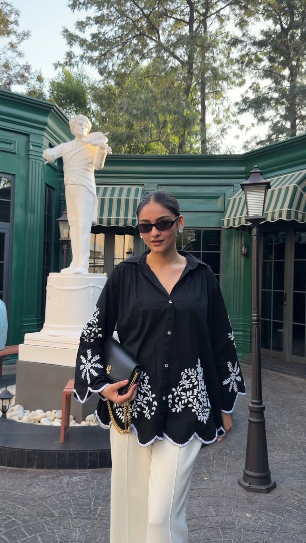 Anureet In Cotton Chikankari Shirt - Black