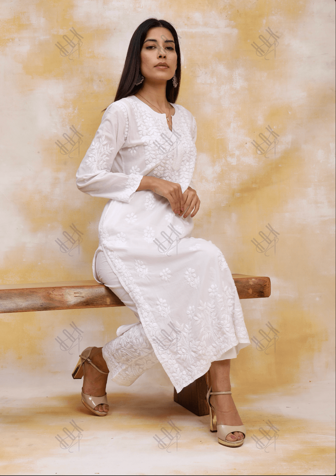 Saba chikankari Kurta in cotton White