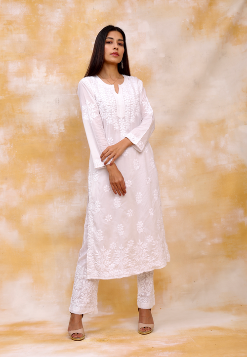 Women's Off-White Printed Kurta Set - Yufta - XL / Off White | Cotton  bottoms, Clothes for women, Top fabric