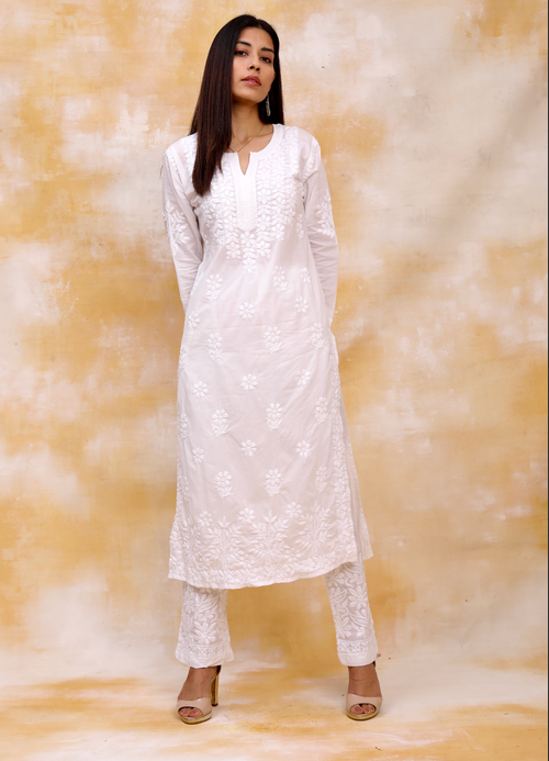White Edit  Shop White Chikankari Dress Online - House Of Kari (Chikankari  Clothing)