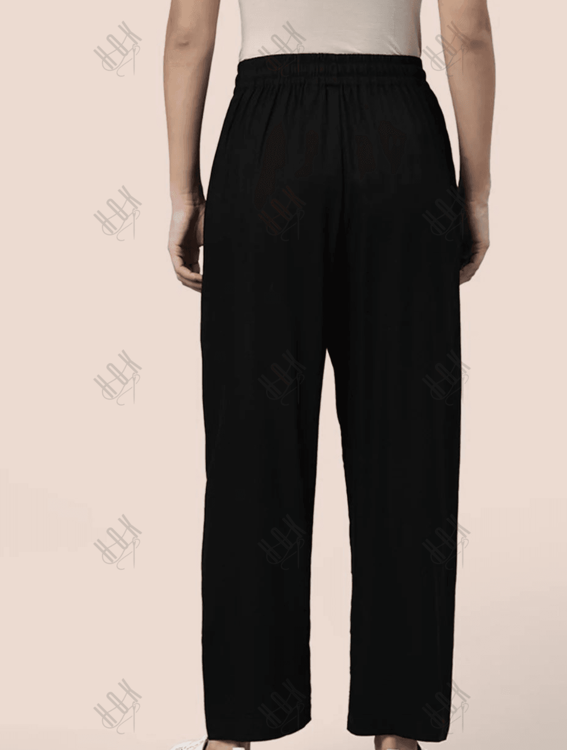 Saba Black Rayon Cotton Pants