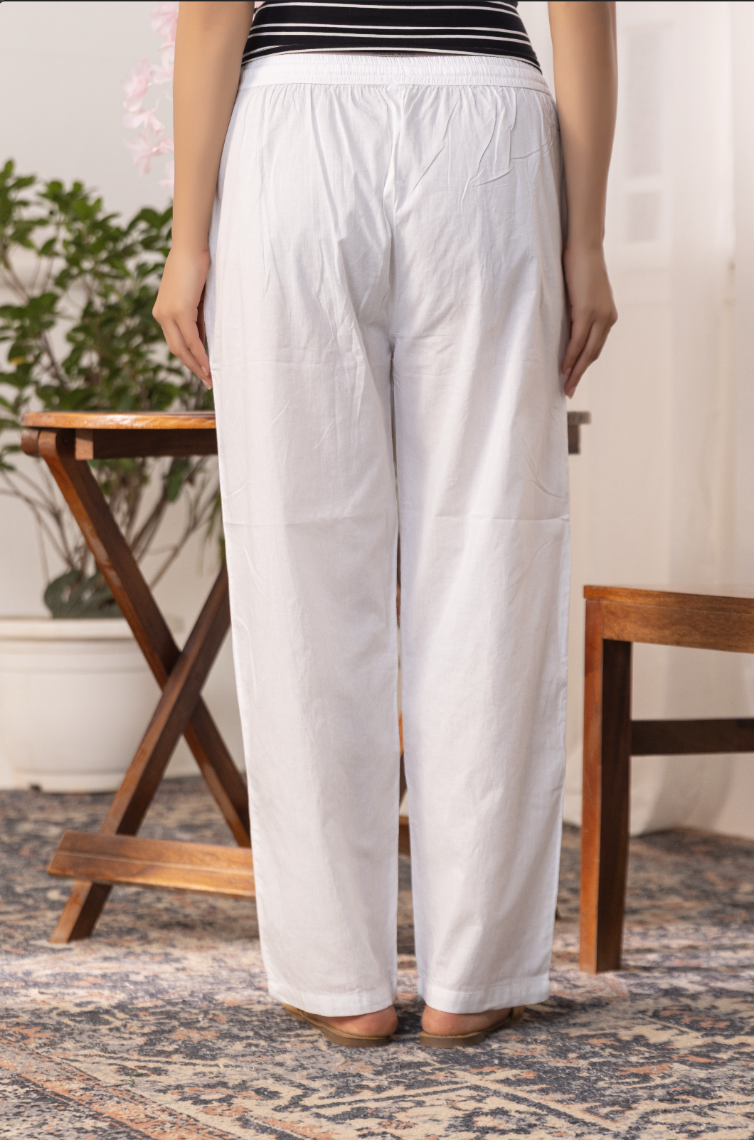 Cotton White All-Over Chikankari  Bottoms