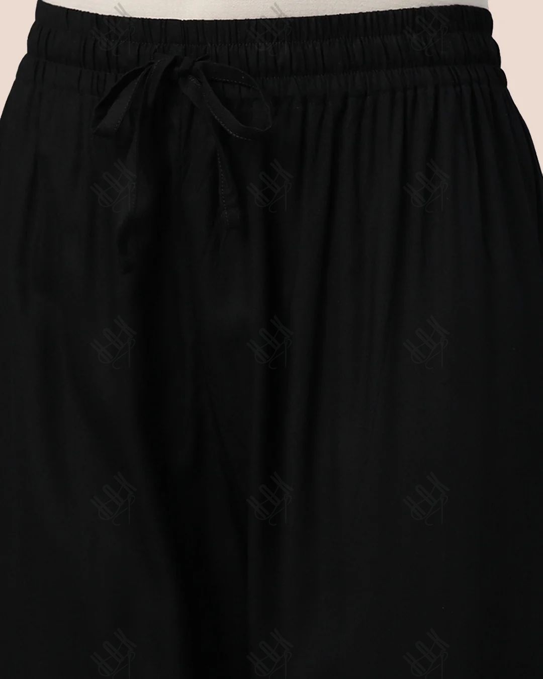 Saba Black Rayon Cotton Pants