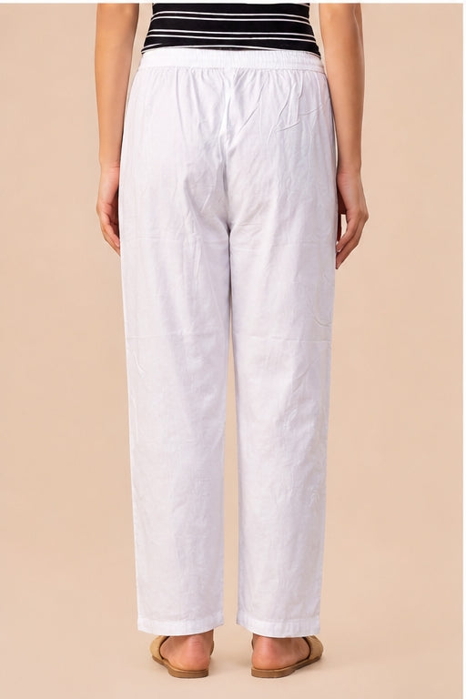 Cotton White All-Over Chikankari  Bottoms