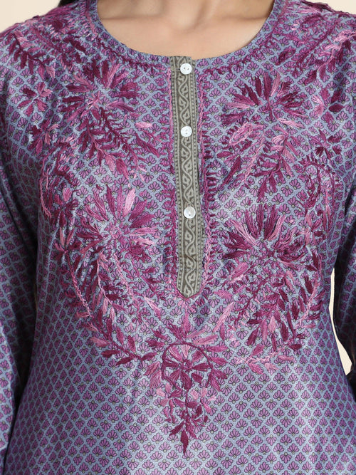 Load image into Gallery viewer, Hand Embroidery Chinakari LongTunic for Women - House Of Kari (Chikankari Clothing)
