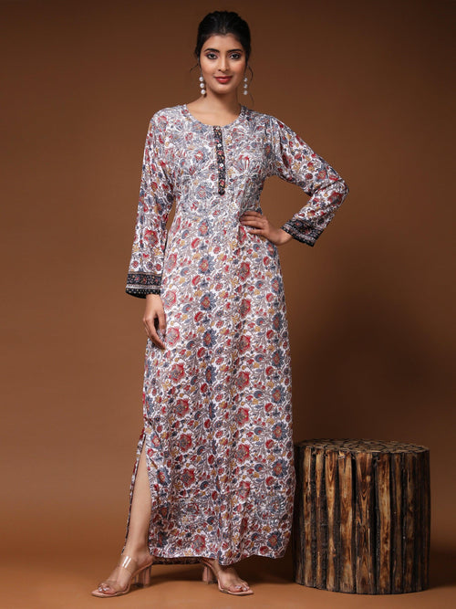Buy Silver Net Embroidered Bead High Neck Shift Dress For Women by Shivani  Awasty Online at Aza Fashions.