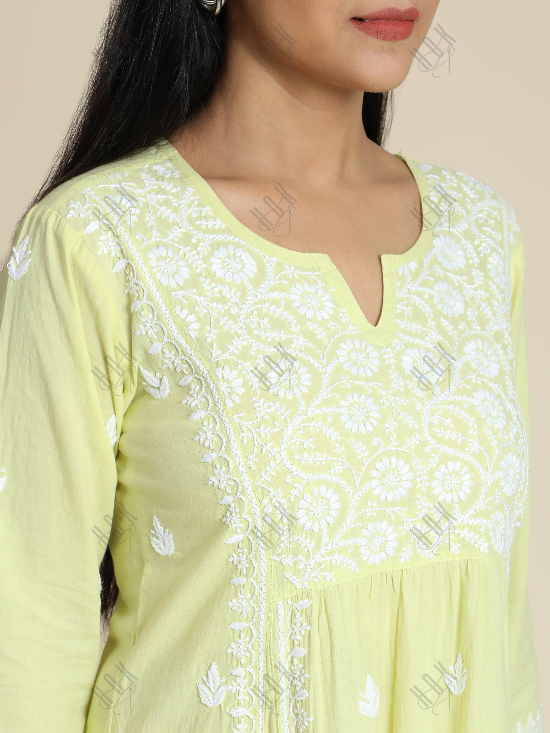 Hand embroidery Chikankari Dress - House Of Kari (Chikankari Clothing)