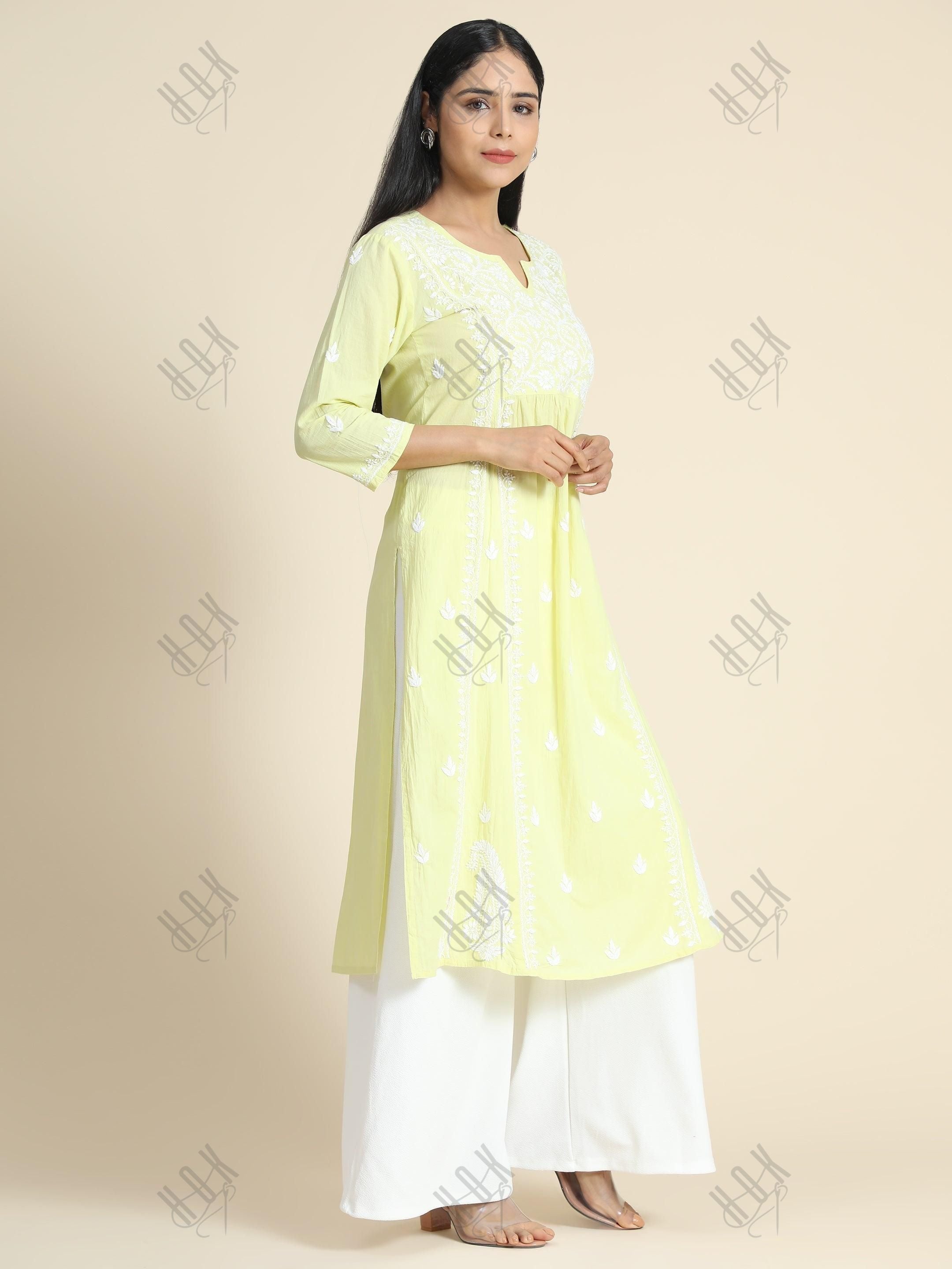 Hand embroidery Chikankari Dress - House Of Kari (Chikankari Clothing)